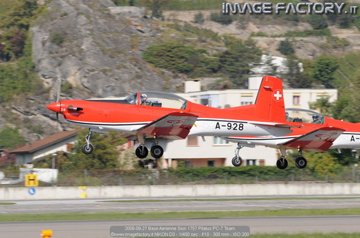 2008-09-27 Base Aerienne Sion 1757 Pilatus PC-7 Team